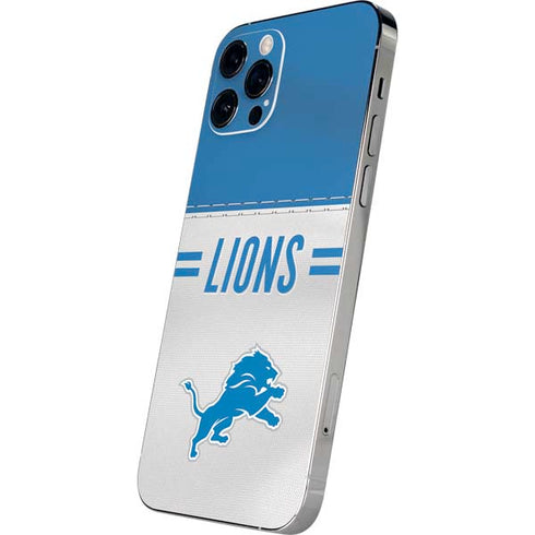 NFL Detroit Lions White Striped iPhone 12 Pro Skin